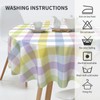 BETGINY Easter Plaid Round Tablecloth 70 Inch,Spring Coloring Checkered Table