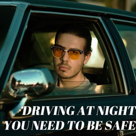 Joopin Classic Half Frame Sunglasses Men's Polarised and Retro Sunglasses Women's Vintage Sunglasses Unisex UV400, 22 night vision goggles, yellow