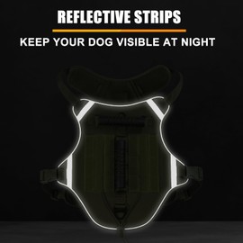 Elpdem Tactical Dog Vest,Harness for Medium Small Dogs Reflective No Pull Adjustable Pet Harness Walking Training Running,Easy Control Pet Vest for Military Use Service Dog Harnesses(Green,S)