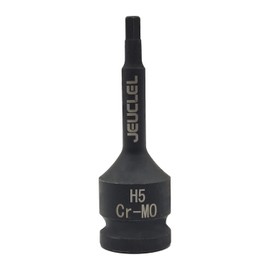 JEUCLEL 5mm Hex Impact Bit Socket, H5 1/2-Inch Impact Drive Allen Socket, Cr-Mo Steel Lengthen Hex Screwdriver Socket Adapter