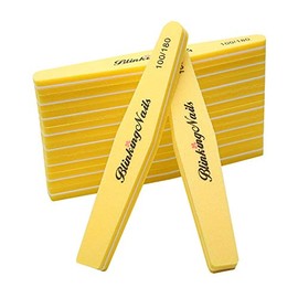 Nail Buffer para Nails 100/180 Grit Sponge, Lima de uñas Esponjosa, Herramienta de uñas, Color Amarillo, 10 Unidades