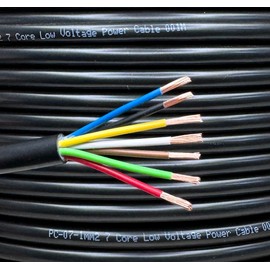 electrosmart 5m 7 Core 16.5A Copper Low Voltage Power Cable 1mm Trailer Tail LED Lighting Wire Caravan 12v 24v