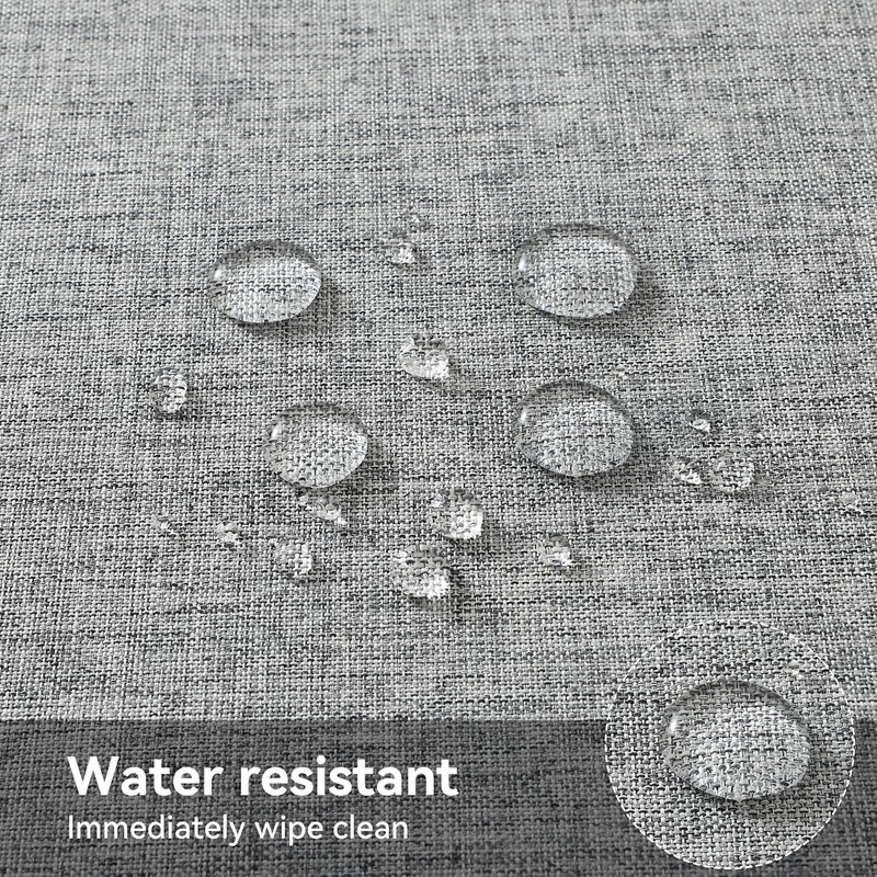 smiry Faux Linen Table Cloth Rectangular 140x100cm, Water resistant Tablecloth