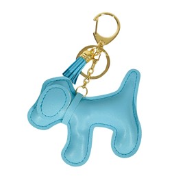 QTMY Cute Leather Puppy Keychain Keyring for Women,Purse Bag Charms for Handbags Backpack,569, Black, 6 inch