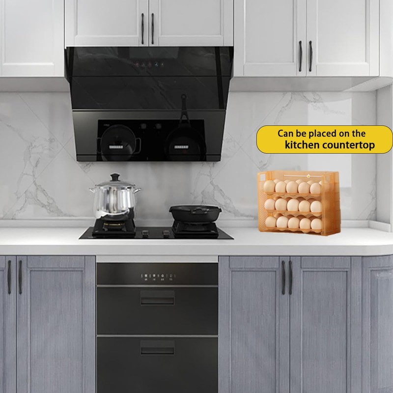 Longhuo 60 Grid Container, 2 Pack Egg Holder for Fridge,