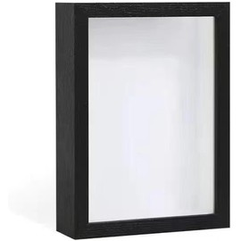 Shadow Box Display Case Frame, 5 x 7 inches, Memory Case for Photos, Medals, Crafts, Black (Black, 5x7)