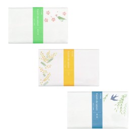 Kamiiso Sansho 78000060 Kaishi de saison Kaishi de Saison Kaishi De Saison (Spring Announcement Bird, Mimoza, Willow and Swallow, 1 each), Approx. 6.9 x 5.7 inches (17.5 x 14.5 cm)