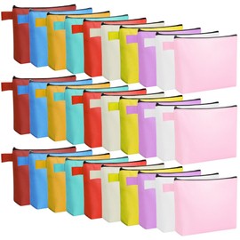 Voittozege - Bolsas de maquillaje de lona a granel con cierre para artículos de cambiador de viaje, Varios colores, 7.5 x 5 x 1.8 Inch