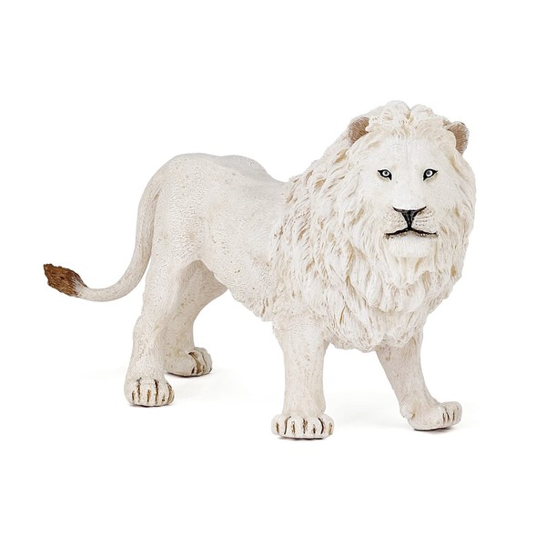 Papo -hand-painted - figurine -Wild animal kingdom - White Lion -50074 -Collectible - For Children - Suitable for Boys and Girls- From 3 years old