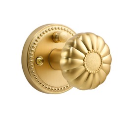 SORWDUERM Gold Door Knobs Privacy Door Knob Satin Brass Door Knob Interior Brushed Gold Door Knobs for Bedroom and Bathroom,Zinc Alloy 2 Pack
