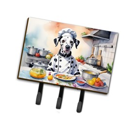 Caroline's Treasures Dalmatian The Chef Leash or Key Holder Wall Hooks, Key Hooks Holder, Coat Rack Wall Mount, Coat Hooks, Hooks for Hanging Keys, Towels, Aprons, Leashes