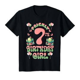 Kids Prickly 7th Cute Birthday Girl Cactus-Themed Age 7 Party T-Shirt