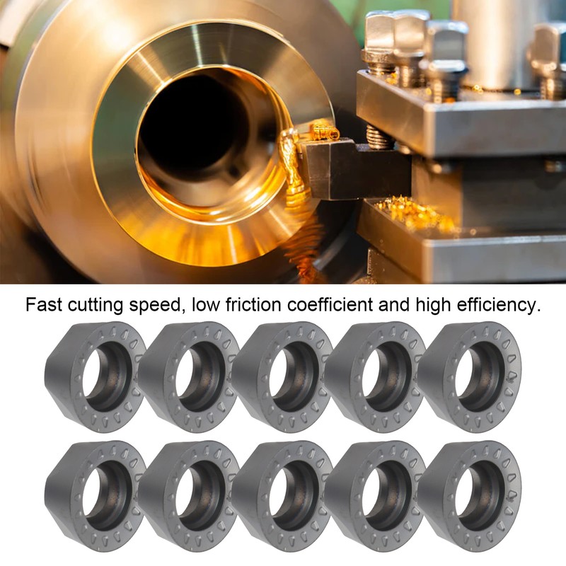 10Pcs Turning Insert Carbide Round Blade Lathe Cutter Milling CNC