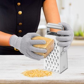 HPHST Cut Resistant Gloves for Men and Women, Work Gloves in Honeycomb Design, A5 Protective Glove, Cut Resistant Assembly Gloves, Gardening Gloves, 1 Pair, Grey, Size: 10/XL