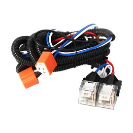 Car H4 LED Headlight Wiring Harness, 12V Heavy Duty Vehicle Head Light Relay Harness Kit, Auto Dual Ground Problem Headlight Connector Socket Kit, Compatible with 9003 H6024 5x7
