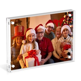 TVTCTU Acrylic Frame, 5x7 Acrylic Picture Frame, Double Sided Magnetic Frameless Clear Picture Frame, Desktop Display Photo Frame Best Gift for Family, Baby, Friend (Clear, 5x7(1 PACK))