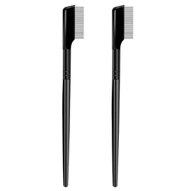 Uonlytech 2 Piezas de Maquillaje Peine de Pestañas Tinte de Dientes de Acero Peine de Cejas Separador de Pestañas de Metal Cepillos de Aseo para Mujeres