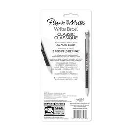 Paper Mate Portaminas 0.7MM, Write Bros Classic, Excelente para Pruebas Estandarizadas, 0.7 mm, Paquete de 5