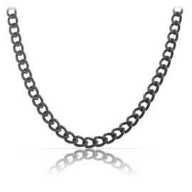 Made by Nami Men's Stainless Steel Necklace, Solid 60 cm Gun Metal Chain Link Chain, Men's Curb Chain Black, Men's Gift, Men's Jewellery (Gun Metal 4 mm)