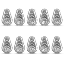 Fishing Weights No-Roll Sinker Lead Weights Flat Inline Sinkers for Catfishing Rigs Saltwater Freshwater Surf Fishing Tackle Gear 1/2oz 10cs