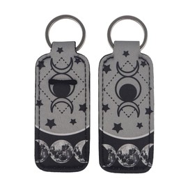 Lipstick Holder Keychain Neoprene Lip Balm Holder Lip Gloss Keychain Portable Lipstick Tubes Holders Pocket Keychains (NR92022, 1 Pc)