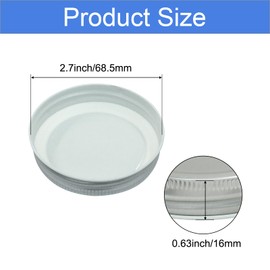 Waziaqoc 30 Pack Mason Jar Lids Regular Mouth, Leak Proof Secure Mason Storage Solid Caps Jars Lids, 2.75 inch/70mm, Silver