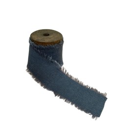 Blue Cotton Ribbon for Crafts - 1 1/2" x 5 Yards, 2 Rolls, Wedding, Reception, Bridal Shower, Embellishments, DIY, Gift Bow, Hair Bows, Christmas, Easter