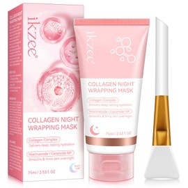 Kollagen-Gesichtsmaske, Kollagen-Nacht-Wrapping-Maske, Koreanische Kollagen-Maske, Elastizitäts- und Feuchtigkeitspflege, glatt und fest über Nacht 75ml/2,53 (1 Stück)