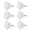 Bivethoi 6pcs Square Ceramic Knobs, 32mm White Cabinets Knobs Pull
