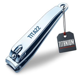 TITA22 Nail Clipper with Titanium Coating, Ultra Sharp, Sturdy, Rust-Proof, Long-Lasting, Fingernails & Toenails Clipper Cutter with Nail File, Suitable for Men & Women, (1 Piece)