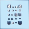 24Pcs Blue Cat Eye Press on Toenails for Art with