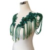 Pair Beaded Rhinestones Tassel Applique Embellishment for Clothes,Pure Handsewing Crystal