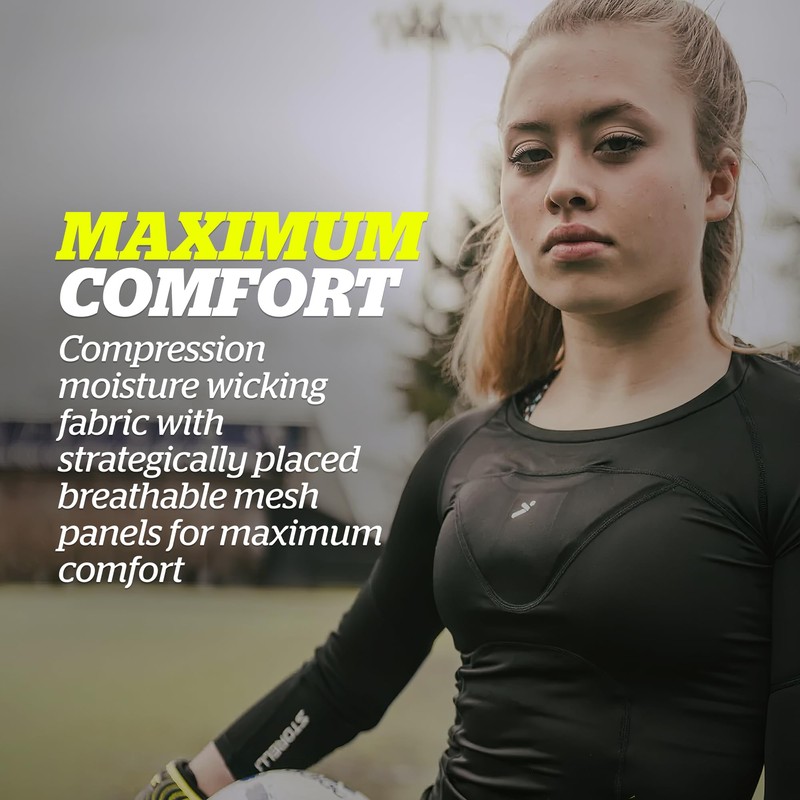 Storelli Women’s Bodyshield Goalkeeper ¾ Undershirt, High-Impact Protection for Goalies