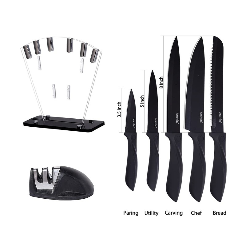 dearithe Kitchen Knife Set 7 Piece, High Carbon Stainless Steel