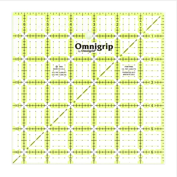 Omnigrid Non-Slip Quilter's Ruler, 6-½" x 6-½"