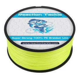 Reaction Tackle Braided Fishing Line Hi Vis Yellow 20LB 1500yd
