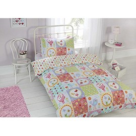 Rapport Home Birdie Patchwork Duvet Set, Single, Polyester-Cotton, Multi-Colour