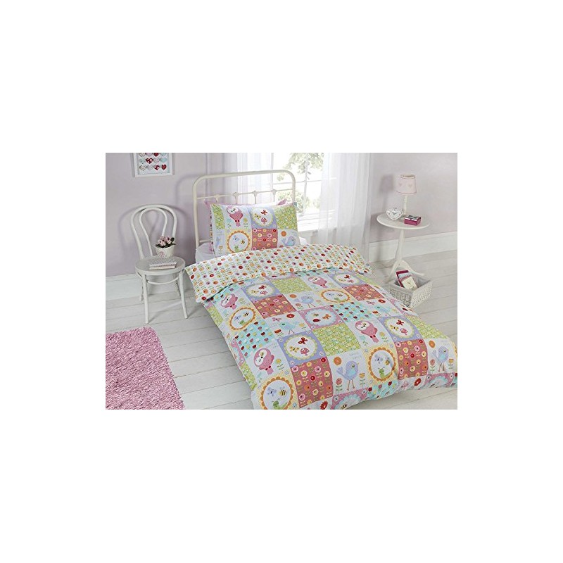 Rapport Home Birdie Patchwork Duvet Set, Single, Polyester-Cotton, Multi-Colour