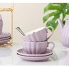Clay Tonic- 8 OZ Fine China Purple Coffee Cup/Teacup Set,