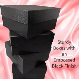 4 Bridesmaids Proposal Luxury Boxes-Black Embossed-2 Piece Rigid Lid and Base-9"