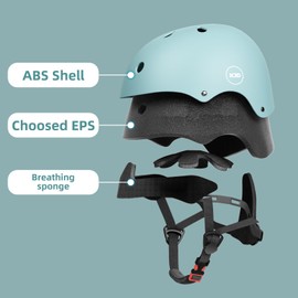 XJD Kids Helmet Toddlers Bike Helmet Age 3-13 Years Adjustable Skateboard Helmet for Cycle BMX Scooter Roller Skating for Children Boys/Girls (Light Blue, Small)