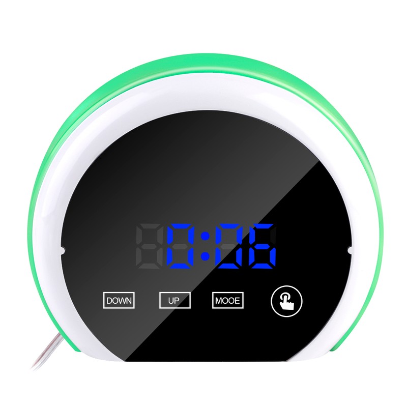 Mirror Surface Digital Alarm Clock Colorful LED Night Light with