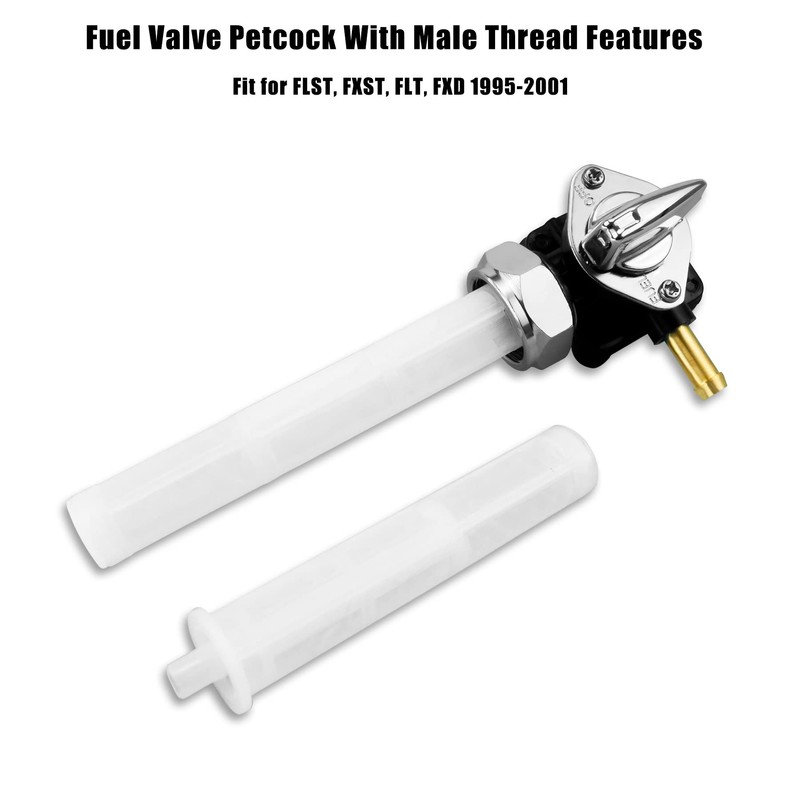 Fuel Valve Petcock with Male Thread Fit for Harley FLST