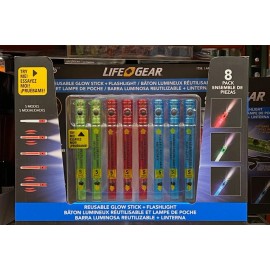 LifeGear New ! LIFE+GEAR Reusable Glow Stick & Flashlight, 8-pack