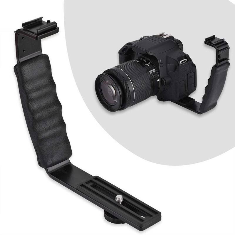 VBESTLIFE L-shape bracket holder for most cameras and camcorders.