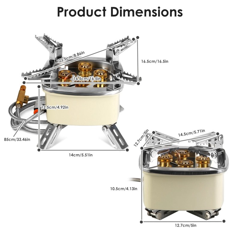 LakeForest Portable Camping Stove Gas Cooking Burner Propane Butane Burner