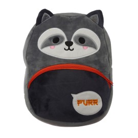 Puckator Adoramals Raccoon Plush Rucksack Backpack - Children's Backpacks - Small Luggage Bag - Travel Backpack - Backpack For School - Toddler Kids Backpack - Cute Bags - Nursery Backpack Back Pack