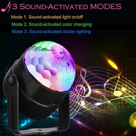 Batery Connection Disco Party Lights Strobe Led Dj Ball Sound Activated Bulb Dance Lamp Decoration