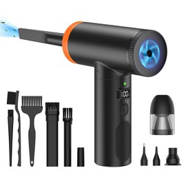 Electric Air Duster & Vacuum Cleaner 2 in 1 Keyboard Cleaner 120000RPM Compressed Air Duster 7800mAh no Canned Reusable Replacement Air Duster Office Desk Accessories