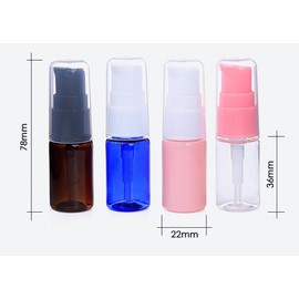 6PCS 10ml 0.3oz Clear Plastic Lotion Pump Bottles with Pink Press Pump Head Empty Travel Cosmetic Makeup Sample Dispensers for Cream Gel Shampoo Liquid